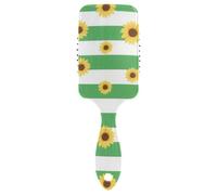 Peigne vert et blanc rayé tournesol pour femme noire conçu pour tous les types de cheveux avec poignée ergonomique cepillo anti-frisottis para cabello