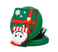 Peigne voyage - Peigne à cheveux à motif Père Noël bonhomme neige | Peigne à cheveux | Peigne miroir pliant | minii peigne portable | Peigne de massage compact rond | Outils coiffure pour sac à main