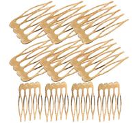 Peignes à Cheveux à Cinq Dents Dorés, Lot de 10 pour Coiffure | Métal Fer Poli, Fixation Multiple Confortable, pour Chignons Moyens, Mariages et Soirées, Femmes, 6,49g