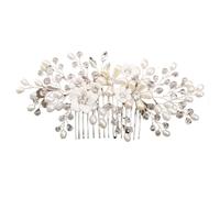 Peignes à cheveux de mariage, accessoires mariée for femmes, bijoux couleur argent, perle strass, tête(Color-14)