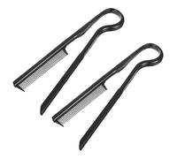 Peignes à Cheveux de V, Lot de 2, ABS Noir pour Coiffure | Retouche Instantanée, Prise Ferme, Protège les Mains, pour Lisser les Mèches et Coiffer Rapidement