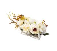 Peignes à cheveux en forme de fleur artificielle, épingle à cheveux bohème de style ethnique, peigne à dents thaïlandaises pour femme (blanc)