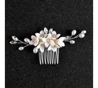 Peignes à cheveux en forme de fleur pour femme - Épingles à cheveux avec perles - Pinces latérales pour mariée - Bijoux de cheveux de fête - G3
