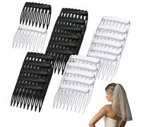 Peignes à cheveux latéraux pour femme - Peigne français pour voile | Peignes à cheveux décoratifs noirs et transparents pour voiles de mariage, coiffures quotidiennes, mariages, bals, fêtes