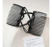 Peignes à cheveux magiques réglables noirs - Double peigne extensible - Sans pli - Épingles à cheveux doubles - Peignes magiques pour femme