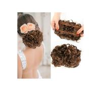 Peignes Chignon décoiffé Extension de cheveux Chignon plat bouclé Postiche chignon épais Postiche à clipser Queue de cheval Chouchous Pièces for femmes Ponytail Extension(6A)