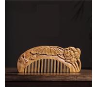 Peignes coiffants Peigne à dents fines en bois massif, peigne à barbe for hommes, peigne à friser sculpté chinois, adapté à tous les Types de cheveux Peigne à cheveux bouclés