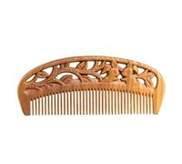 Peignes coiffants Peigne à sac vide en bois massif, peigne sculpté for la maison, peigne à barbe for hommes, salle de bain, peigne à dents fines Peigne à cheveux bouclés