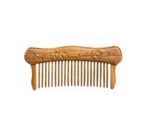 Peignes coiffants Peigne de Massage en bois massif, outil de soin du cuir chevelu, peigne à barbe rétro à dents fines, adapté à tous les Types de cheveux Peigne à cheveux bouclés
