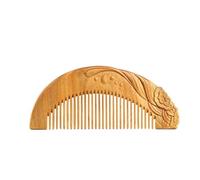 Peignes coiffants Peigne en bois massif, peigne à dents fines, peigne Portable for cheveux mouillés ou secs bouclés, fins, épais, ondulés ou raides Peigne à cheveux bouclés