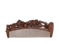 Peignes coiffants Peigne sculpté en pivoine, peigne à cheveux en bois massif de Style chinois, peigne de voyage Portable adapté aux cheveux normaux, bouclés ou ondulés Peigne à cheveux bouclés