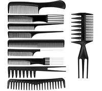 Peignes de coiffage, Netspower 10Pcs Coiffure professionnelle Peigne à cheveux Bâton Peigne Accessoires de coiffure Gadgets Outils de coiffure avec sac portable pour coiffeurs Coiffeurs Barbiers Salon