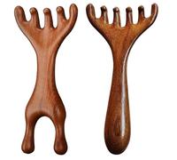 Peignes De Massage Des Méridiens De La Tête,Peigne De Massage En Bois De Santal | De De Cornes De Cerf | Grattoir Nasal Avec Cornes De Cerf En Bois, Masseur Corporel Multifonction(A)