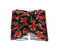 Peignes magiques faciles à étirer pour femme, peigne à cheveux avec perles roses, peigne à cheveux polyvalent, décoration de bandeau, fer à lisser, peigne d'insertion, pinces à cheveux élastiques pour