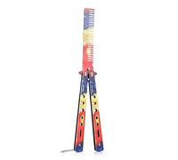 Peignes pour homme - Peigne pliable en acier inoxydable - Brosse à barbe - Couteau papillon d'entraînement à la dérive - Outil de coiffure - Peigne anti-pellicules (E)