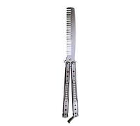 Peignes pour homme - Peigne pliable en acier inoxydable - Brosse à barbe - Couteau papillon d'entraînement à la dérive - Outil de coiffure - Peigne anti-pellicules (C)