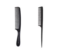 Peignes pour Hommes Peigne de coiffure 2 pièces ensemble de peignes à cheveux à dents fines, peigne de coiffure for cheveux longs et raides bouclés, noir 5 Peigne Antipelliculaire