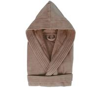 Peignoir à capuche adulte COOL coton S velours marron Taupe