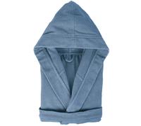 Peignoir à capuche adulte DUNE coton M Bleu mer