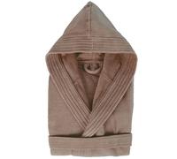 Peignoir à capuche enfant COOL coton 8 ANS velours marron Taupe