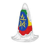 Peignoir à capuche imprimé drapeau de l'Éthiopie pour adulte - Cape de moine prêtre pour Halloween Cosplay - Cape de chevalier, noir, Medium