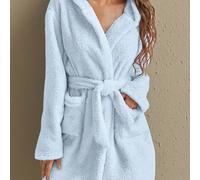 Peignoir à capuche léger pour femmes, vêtement d'intérieur à manches longues et fin, robe décontractée minimaliste, convient pour le printemps, utilisable dans la salle de bain, la chambre et autres o