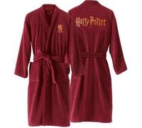 HARRY POTTER GRYFFONDOR Peignoir adulte Brodé | Taille L | Bouclette 100% Coton | OEKO-TEX | Robe de Chambre Homme Col Kimono | Bordeaux, Or