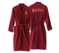 HARRY POTTER GRYFFONDOR Peignoir adulte Brodé | Taille M | Bouclette 100% Coton | OEKO-TEX | Robe de Chambre Homme Col Kimono | Bordeaux, Or