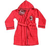 Peignoir avec capuche officiel AC Milan, taille 4, 6, 8, 10, 12, 14, rouge et noir, 100 % micro éponge pur coton enfant (années 8/10)