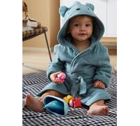 Peignoir bébé animal en gaze de coton bio* personnalisable bleu canard 36M(97CM)