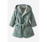 Peignoir bébé personnalisable BROCÉLIANDE vert imprimé 12M(74CM)