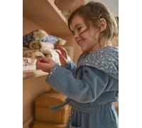 Peignoir bébé personnalisable INDIA, avec coton recyclé bleu imprimé 24M(86CM)
