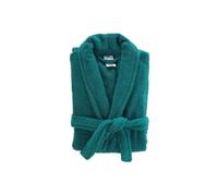 Douceur d'Intérieur – Peignoir col châle Tendresse – Éponge 100% coton, Émeraude, Taille unique