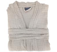 Peignoir col kimono KEA mousseline de coton taille L-XL beige ficelle