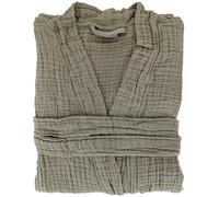 Peignoir col kimono KEA mousseline de coton taille L-XL vert kaki