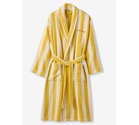 Peignoir de bain adulte mixte rayures TRANSAT capsule famille personnalisable, avec coton recyclé rayé jaune S/M