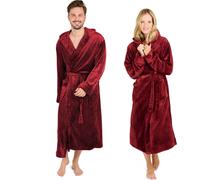Peignoir de bain Blumtal pour femmes et hommes - peignoir en polaire doux et moelleux avec capuche & poches avant pratiques, certifié Oeko-TEX®, taille XXL, couleur rouge foncé