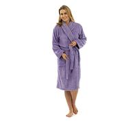 Peignoir de bain de luxe Tissu éponge 100 % coton Robe de chambre Avec ceinture et poches Pour femme - violet -