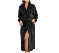 Peignoir de Bain en Fausse Fourrure Douce et Confortable pour Femme, avec Poche, idéal pour l'hiver