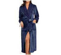 Peignoir de Bain en Fausse Fourrure Douce et Confortable pour Femme, avec Poche, idéal pour l'hiver