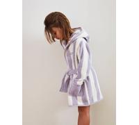 Peignoir de bain Enfant rayures TRANSAT capsule famille personnalisable, avec coton recyclé rayé violet 8A
