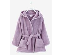 Peignoir de bain enfant uni à capuche, personnalisable parme 4A