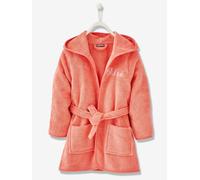 Peignoir de bain enfant uni à capuche, personnalisable rose corail 6A