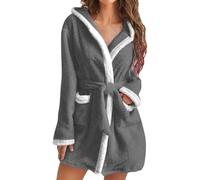 Peignoir De Bain Femme Eponge Blanc Peignoirs Moelleux Avec Capuche Robe De Chambre Eponge Unisexe Flanelle D'hiver Chaude Et Doux Coton Vêtements De Nuit Peignoir De Bain Super Doux Peignoir Éponge