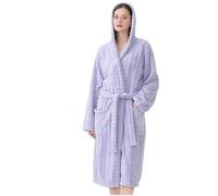 Peignoir De Bain Femme Eponge Capuche Peignoir Kimono Mi Long - Robe De Chambre Grande Taille Chauds en Polaire Corail éPais Et DéContractéS Absorbant avec Poches