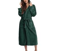 Peignoir De Bain Femme Unisexe Eponge Capuche Automne Hiver Peignoir avec Capuche Chaude Peignoir Moelleux Éponge Douce Coton Eponge Vêtements De Détente Robe De Chambre Une Pièce