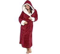 Peignoir De Bain Femme Unisexe Eponge Capuche Automne Hiver Peignoir avec Capuche Chaude Peignoir Moelleux Éponge Douce Coton Eponge Vêtements De Détente Une Pièce Robe De Chambre