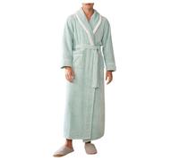 Peignoir De Bain Homme Eponge Robe De Chambre Hommes Chaud Longues Manches Robe De Chambre Homme Polaire avec Ceinture et Pantalons -Moelleux Confortable Peignoirs Idée Cadeau de Noël Anniversaire