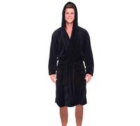 Peignoir de bain moelleux super doux à capuche avec ceinture pour homme - Robe de chambre ample et confortable - Col en V - Cardigan à manches longues pour homme - Vêtements de nuit pour hommes -