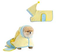 Peignoir de bain pour chiens et chats, super absorbant, en microfibre, séchage rapide, manteau à capuche avec motif étoiles, pour le quotidien, la prise de photos, chaud, apaisant, taille XL (jaune)